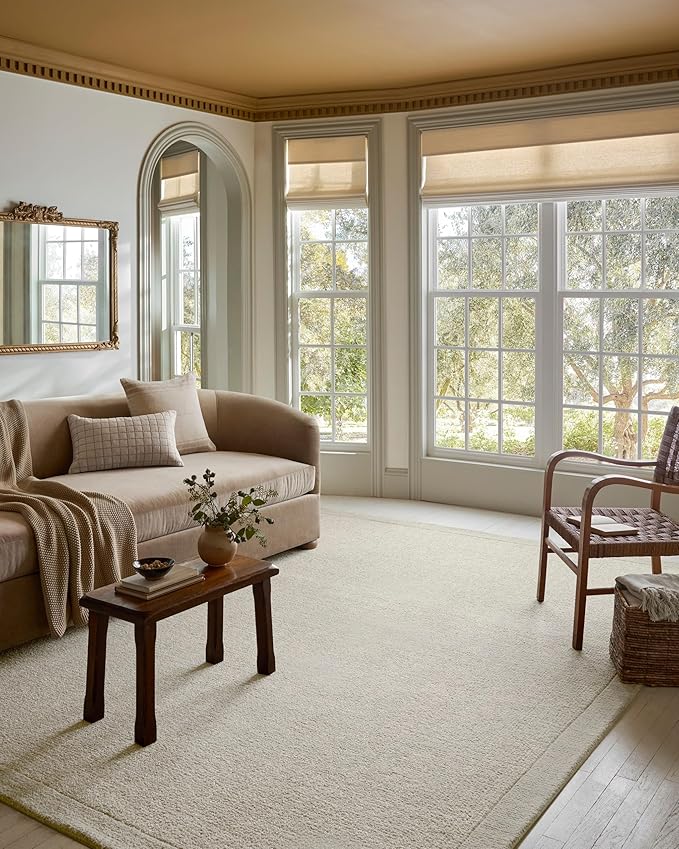 Loloi Magnolia Home by Joanna Gaines Henley Collection HNY-01 Ivory/Silver 7'-9" x 9'-9" Area Rug