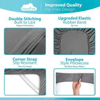 DREAMCARE Twin XL Sheet Sets – 3pcs Cooling Sheets – up to 15” Deep Pocket Twin XL Sheets Set – Hotel Luxury Sheets & Pillowcases – Superior Softness 100% Fine Microfiber with Side Pocket – Gray