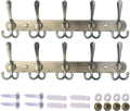 Dseap Wall Mounted Coat Rack - 5 Tri Hooks, Heavy Duty, Stainless Steel, Metal Coat Hook Rail for Coat Hat Towel Purse Robes Mudroom Bathroom Entryway (Bronze, 2 Packs)