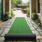 Ottomanson Artificial Grass Turf 2'7" x 7' Indoor Outdoor Faux Grass Rug with Drainage Holes, Customizable with Extra Long Size Options, Perfect for Patio Lawn Balcony Weddings Photoshoot Backdrop