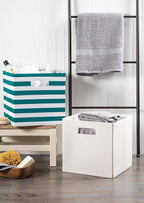 DII Poly-Cube Storage Collection Hard Sided, Collapsible Solid, Large, Off White