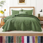 IR Imperial Rooms 10 Pack Twin Quilt Bedding Set (68" x 86") - Bulk Wholesale for Hotels, Guest Bedroom & Airbnbs - Lightweight Microfiber Reversible Floral Embossed Quilts Bedspreads (Olive Green)