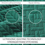 IR Imperial Rooms California King Quilt Bedding Set Size (118"x106") + 2 Pillow Shams (20" x 36"+ 2") - 3 Pcs All Season Reversible Microfiber Coverlet Embossed Quilt Bedspread (Emerald)