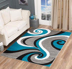 GLORY RUGS Modern Area Rug Swirls Carpet Bedroom Living Room Contemporary Dining Accent Sevilla Collection 4817 (4x6, Turkaz)
