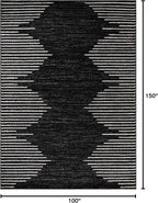 Rugshop Bohemian Stripe Stain Resistant High Traffic Living Room Kitchen Bedroom Dining Home Office Area Rug 3' x 5' Black