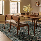 MUJOO Floral 5x7 Area Rugs,Washable Rug for Living Room Bedroom Office Dining Room,Large Throw Carpet,Boho Non Slip Indoor Floor Big Soft Botanical Vintage Ultra-Thin Black and Green
