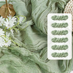 FEXIA 6 Pack Sage Green Table Runner 35x120 Inches for Baby Shower Decoration Gauze Rustic Table Runner for St. Patrick's Day Easter Wedding Party Centerpiece Engagement Bridal Shower Boho Decoration