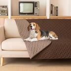 gogobunny 100% Double Sided Waterproof Dog Blanket Soft Pet Bed Cover Reversible Protect Furniture Couch Sofa Car for Puppy Cat Kids (Dark Chocolate/Light Chocolate, 52x82 Inch (Pack of 1))
