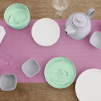 Solino Home Linen Table Runner 120 Inches Long - Classic Hemstitch 100% Pure Linen Violet Dining Table Runner 14 x 120 Inch