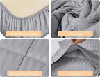 ZPECC Toddler Bedding Set - 4 Piece Hypoallergenic Baby Crib Bedding Set for Boys and Girls, Includes Toddler Comforter, Flat Sheet, Fitted Sheet and Pillowcase, Grey Stripe