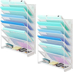 Kuntine.B Wall File Organizer (White, 7 Tier 2 Pack)