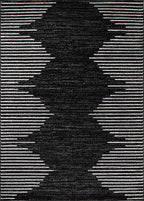 Rugshop Bohemian Stripe Stain Resistant High Traffic Living Room Kitchen Bedroom Dining Home Office Area Rug 3' x 5' Black