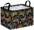 Gamepad Storage Basket, Rectangle Closet Baskets Foldable Organizer Bin with Handles for Bedroom Nursery Home Office Dorm Room