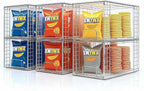 Medium Clear Stackable Storage Drawers (2 Pack), High-strength Acrylic Organizer Bins with Handles, Plastic Drawers for Fridge Bathroom Cabinet Closet Undersink Pantry Kitchen Makeup Storage