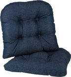 Klear Vu Gripper Overstuffed Universal Non-Slip Dining Chair Cushions for Kitchen Decor or Office Use, U-Shaped Skid-Proof Seat Pad, 17x17 Inches, 2 Count (Pack of 1), Solid Indigo