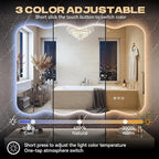 Hasipu Wavy Full Length Mirror with Lights - 55"×30" LED Wavy Floor Mirror, Frameless, Dimmable, Standing or Vertical/Horizontal Wall-Mounted Mirror for Bedroom, Living Room, Cloakroom