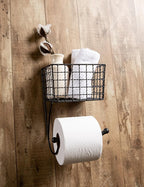 DII Rustic Farmhouse Bathroom Décor, Metal Storage, Toilet Paper Holder, Black