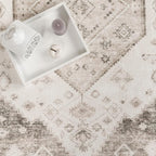 Paco Home Oriental Area Rug with Faded Vintage Look in Beige, Size: 2'8" x 4'11"