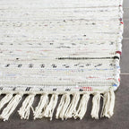 SAFAVIEH Rag Rug Collection Runner Rug - 2'3" x 7', Ivory & Multi, Handmade Boho Stripe Cotton, Ideal for High Traffic Areas in Living Room, Bedroom (RAR121G)