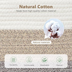 ECDYQXVU Cotton Rope Basket, Storage Baskets with Handle, 15x10x9 Inch Woven Basket for Shelves, Laundry, Towels, Clothes, Books, (Gradient Brown 1 Pack)