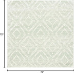 SAFAVIEH Adirondack Collection Area Rug - 6' Square, Green & Ivory, Modern Diamond Distressed Design, Non-Shedding & Easy Care, Ideal for High Traffic Areas in Living Room, Bedroom (ADR131Y)