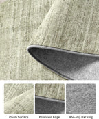 Art&Tuft Non-Slip Runner Rug - 2x5 Runner Rug Washable Low-Pile Rugs Runners, Soft Distressed Carpet Runner for Bedroom Bathroom Kitchen Laundry Living Room, Green