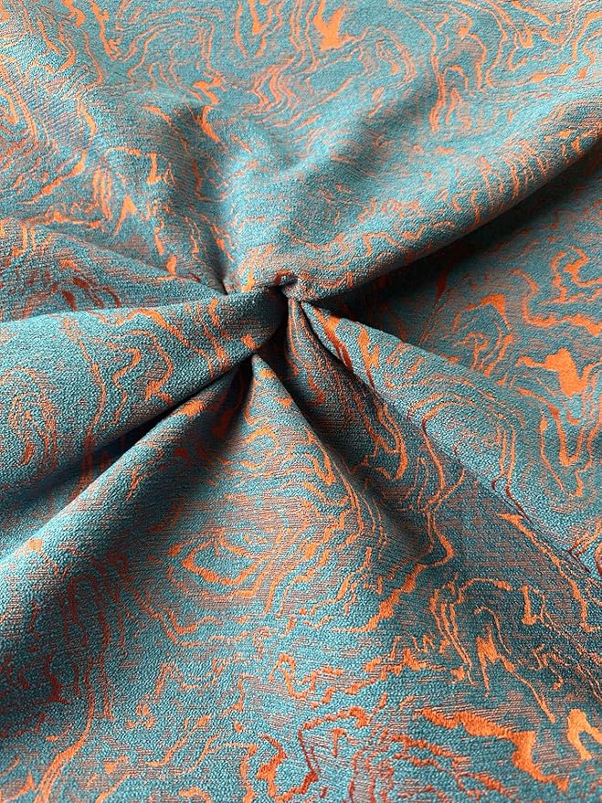 OctoRose 3 Side Zipper Upholstery Thick Jacquard-Blue Rust, Full Size Futon Cover Sofa DayBed Mattress Slipcover (Jacquard-Blue, Full Size)