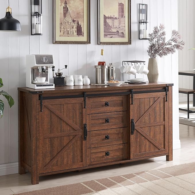 T4TREAM Farmhouse Sideboard Buffet Cabinet