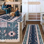 Washable Area Rug, Modern Farmhouse, Vintage, Turkish, Bohemian, Distressed, Oriental, Traditional, Rugs for Living Room, Dining, Bedroom, Office, Entryway, Foyer, (862CN, 2' x 3')
