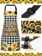 Geetery 4 Pcs Chicken Aprons for Women Rooster Print Apron Waterproof Adjustable for Kitchen Cooking