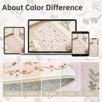 Soalmost Cat 9x12 Pink Area Rugs for Baby Girl Nursery, Washable Animal Floral Vintage Rug Non-Slip Low Pile Soft Throw Rugs for Living Room Dining Room Bedroom Playroom Classroom (9 x 12,Pink)