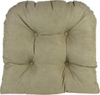 Klear Vu Gripper Overstuffed Universal Non-Slip Dining Chair Cushions for Kitchen Decor or Office Use, U-Shaped Skid-Proof Seat Pad, 17x17 Inches, 2 Count (Pack of 1), Linear Thyme Green