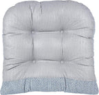 Klear Vu Omega Non-Slip Rocking Chair Cushion Set, Assembled in USA, Thick Padding & Tufted Design, Includes Seat Pad & Back Pillow with Ties, 17x17 Inches, 2-Piece Set, Tyson Delft Blue