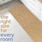 6ft Custom Cut Runner Rug for Indoor Entryway Foyer - Gold Tan | Non-Slip | Washable & Edge Bound