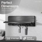 Rebee Vision Farmhouse Key Holder Wall Mount for Room Decor – Modern Key Rack for Wall with 8 Sturdy Hooks & Floating Shelf - House Organization Solution for Aesthetic Spaces(Black)