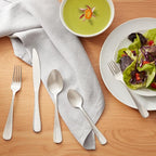 Amazon Basics Silverware Set, Stainless Steel Flatware, Dishwasher Safe, Service for 4, 20-Piece Forks and Spoons, Round Edge, Everyday Use (Pack of 2)