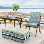 Arden Outdoor Dining Chair Cushion, 20 x 20, Rain-Proof, Fade Resistant, 20 x 20, Coastal Blue Geometric