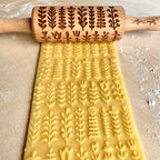 SEASONS 3 Mini Embossed Rolling Pin Set. Wooden Laser Cut Mini Rolling Pins for cookies or clay with spring flowers, tulips, daffodils, strawberries, raspberries, birch, trees by Algis Crafts