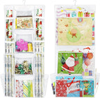 Simple Houseware Double-Sided Hanging Gift Wrap Organizer Storage Pockets, White (Set of 1)