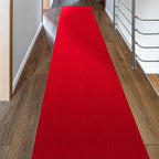 Ottomanson 2'7" x 23' Hallway Runner with Scraper Pile Extra Durable Non-Slip Rug Mat for Indoor & Outdoor Use - Ideal for Kitchen, Entryway, Patio & Garage - High-Traffic Carpet, Red