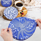 5 Pieces Bowl Covers Reusable, 5 Size Elastic Cloth Bowl Covers for Bread Proofing Stretch Food Covers Washable for Food Fruits Leftover (Batik Bird)