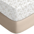 Yoofoss Pack and Play Sheets Fitted, Mini Crib Sheets 2-Pack for Pack N Play Mattress, Stretchy Playard Sheet, Soft and Breathable Brown+Leaf