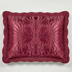 Touch of Class Portia Luxury Bedding | Rich Ruby Red | Premier Quilted Polyester Satin | Romantic Hand Guided Machine Quilted Scroll Design 3 Piece Set: Cal King Oversized Bedspread & 2 King Shams