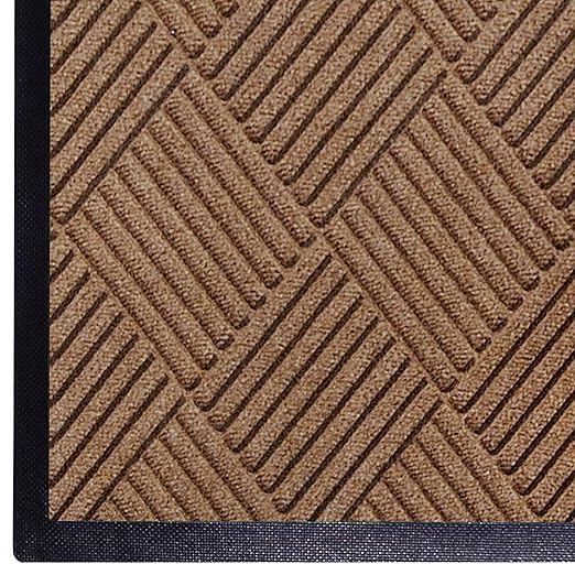 WaterHog Diamond | Commercial-Grade Entrance Mat with Rubber Border – Indoor/Outdoor, Quick Drying, Stain Resistant Door Mat (Medium Brown, 3' x 4')