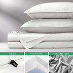 Pure Bamboo Full Sheets, Genuine 100% Organic Viscose Derived from Bamboo Bed Sheet Set, Luxuriously Soft & Cooling, Double Stitching, 2 Year Quality Promise (Full, White)