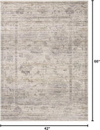 Loloi Magnolia Home by Joanna Gaines Millie Collection MIE-01 Silver/Dove 3'-6" x 5'-6", .25" Pile Height, Accent Rug