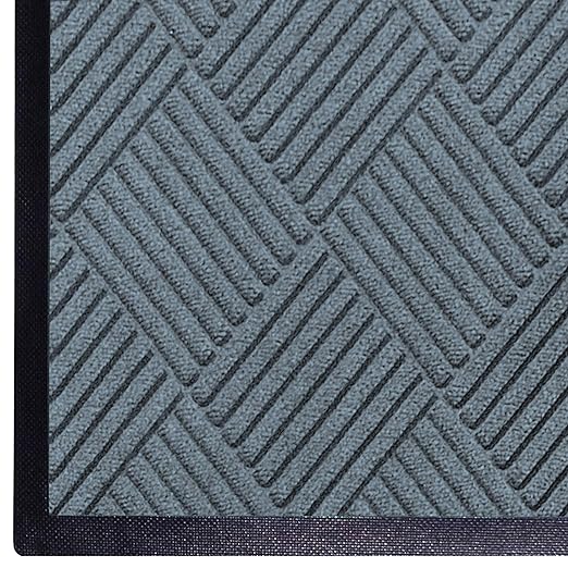 M+A Matting WaterHog Diamond | Commercial-Grade Entrance Mat with Rubber Border – Indoor/Outdoor, Quick Drying, Stain Resistant Door Mat (Bluestone, 3' x 4')