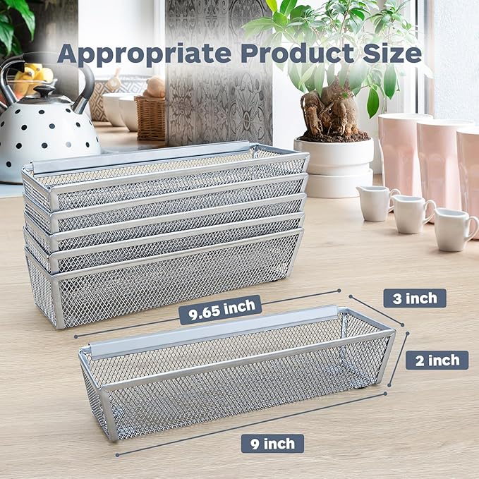 Smgmg Silverware Drawer Organizer, Cutlery Drawer Organizer, 6 Pack Utensil Drawer Organizer, Kitchen Utensils, Flatware Organizer with Interlocking Arm (9.6 * 3 * 2 inch, Grey)