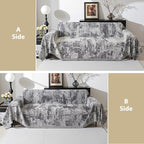 MEETSKY Couch Cover Sectional Sofa Covers Washable Chenille Geometric Abstract Couch Covers for 2 Cushion，Sofa Slipcover Multi-Use Durable Couch Throw Cover for Dogs Pets, 71" x 118", Deep Grey