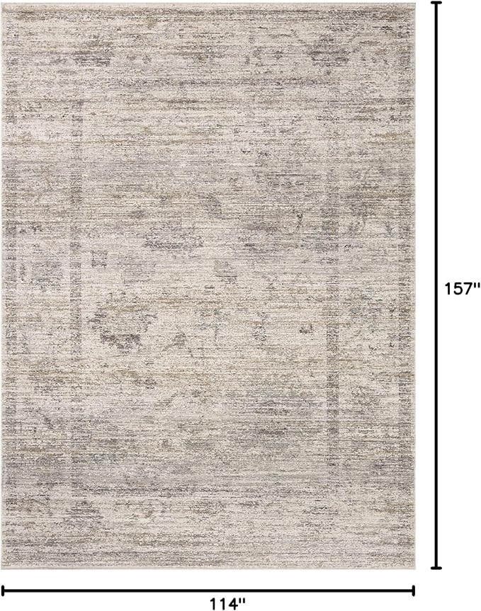Loloi Magnolia Home by Joanna Gaines Millie Collection MIE-01 Silver/Dove 9'-6" x 13'-1", .25" Pile Height, Area Rug